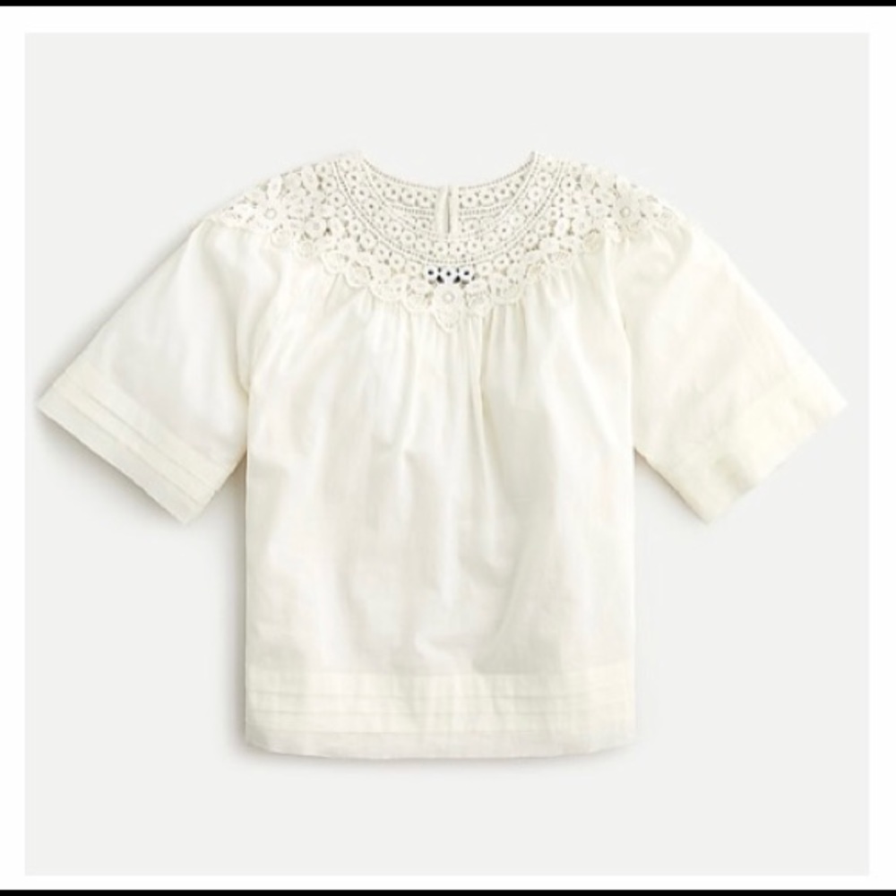 J.Crew Crochet top in cotton voile. Small.